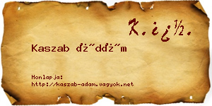Kaszab Ádám névjegykártya