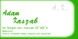 adam kaszab business card